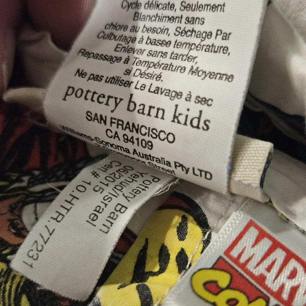 Pottery Barn Kids Marvel Comics Full Sheet Set Flat Fitted Hulk Captain America
